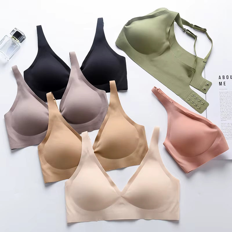 Sexy Seamless Bra Wire Free Brassiere Adjustable Wireless Bras Women Underwear Female Push up Padded Bralette Lingerie Intimates